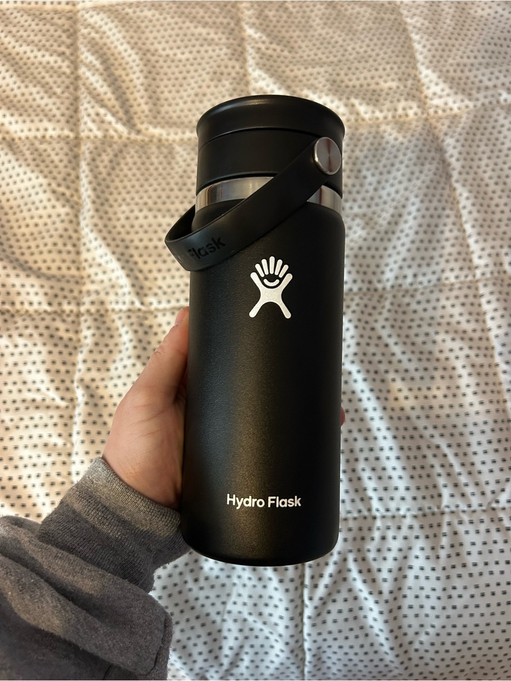 Hydro Flask Black Insulated Travel Bottle with Carry Handle